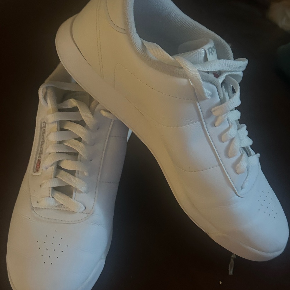 Reebok Classic White Sneakers with Red Logo Accent